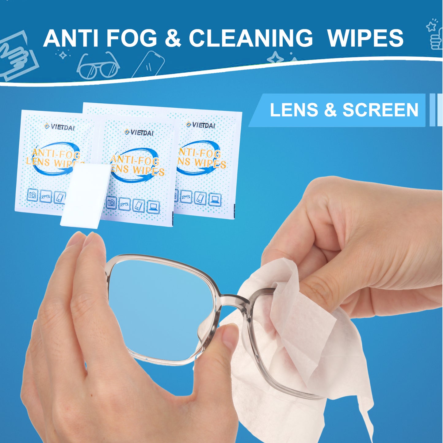 Lingettes antibuée pour lentilles VIETDAI