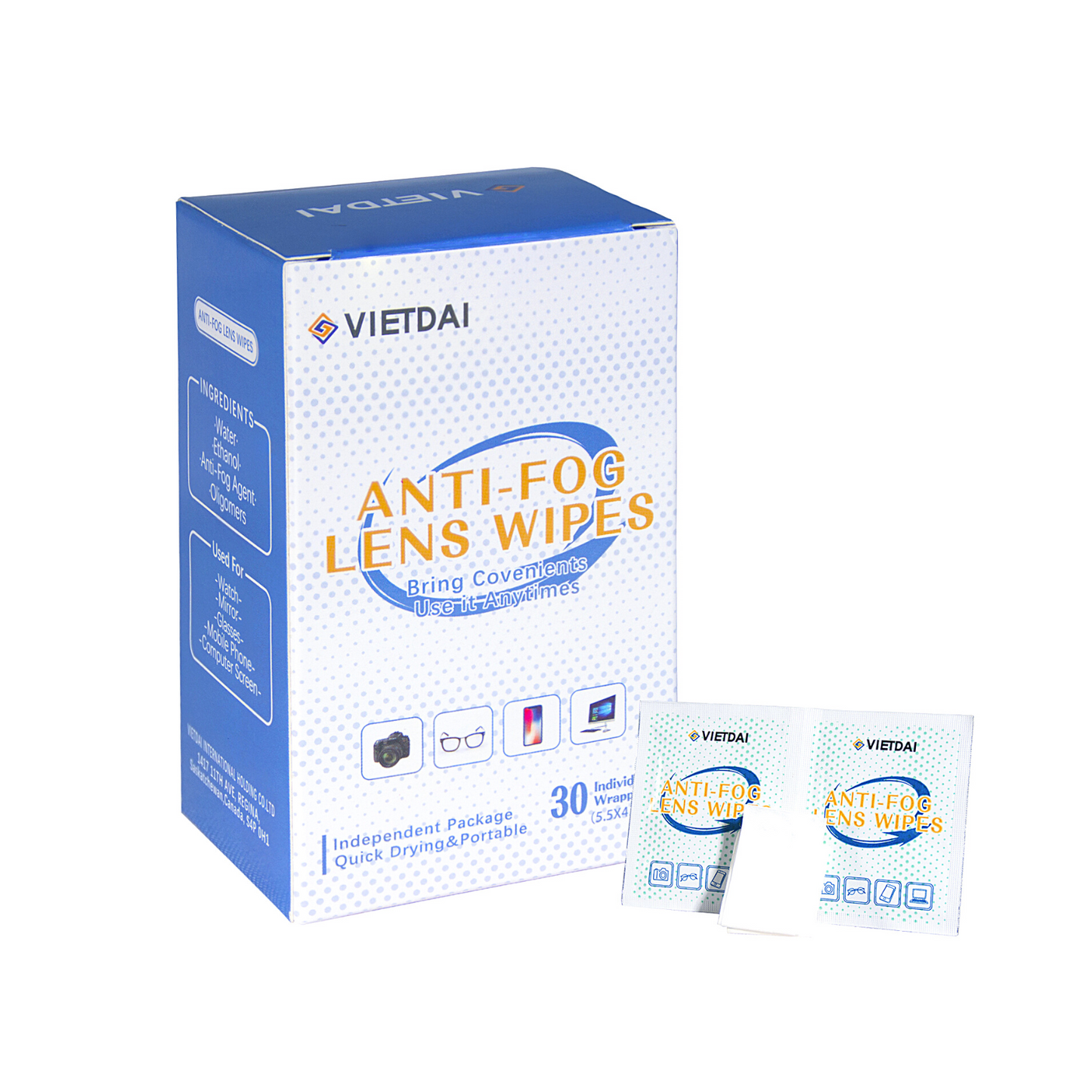 Lingettes antibuée pour lentilles VIETDAI